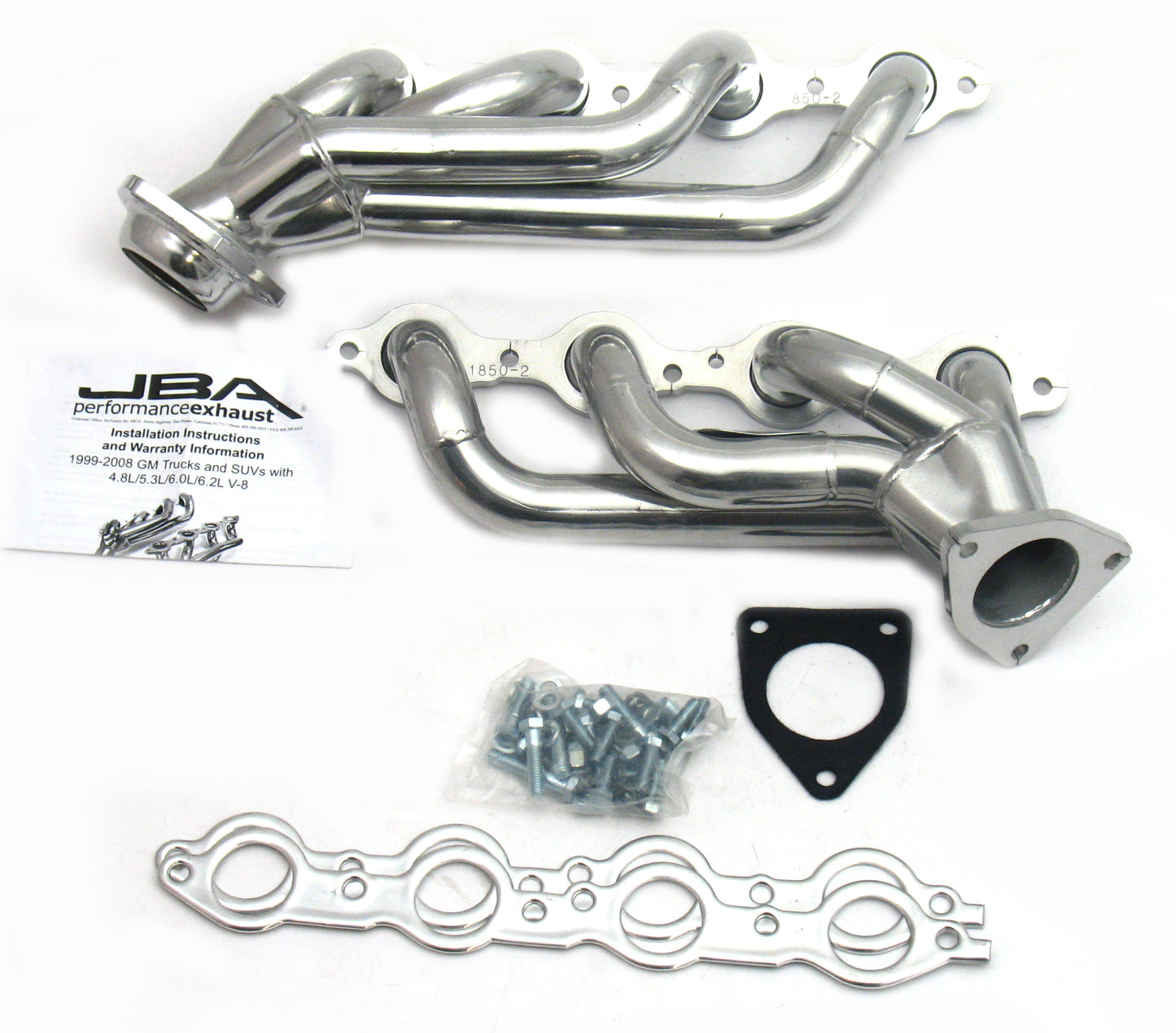 2002-13 GM Truck/SUV 4.8L/5.3L and 2007-13 6.0L/6.2L 1 5/8" Stainless Steel Shorty Header with Metallic Ceramic Coating