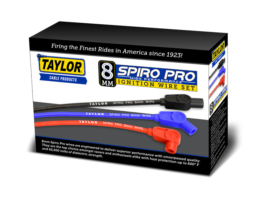 1968-90 Multi-Make V8 HEI 8mm Spiro-Pro Spark Plug Wire Set (Available in 3 Colors)