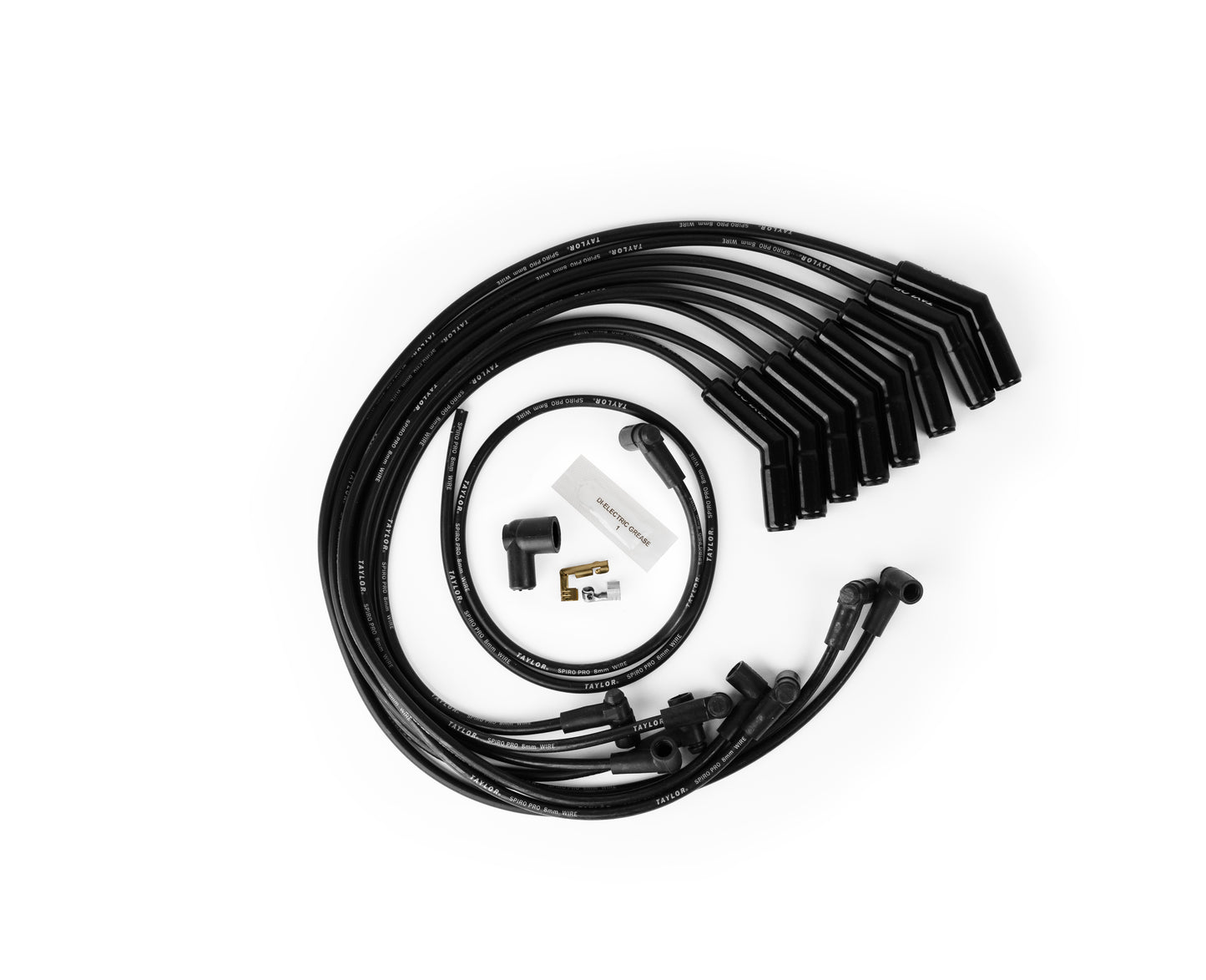 Chevy Big Block Race Fit 8mm Spiro-Pro Black Ceramic Boots Spark Plug Wire Set