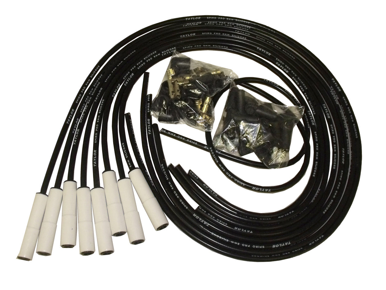 8mm Spiro Pro White Ceramic Boot Universal Set 180 Degree Black Wire