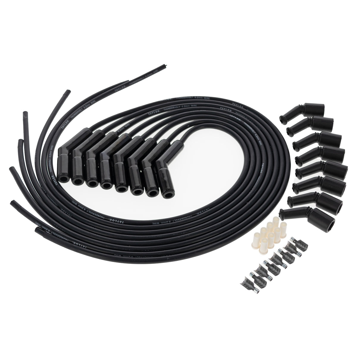 LS Engines Universal 8.2mm ThunderVolt Black Ceramic Boots Spark Plug Wire Sets