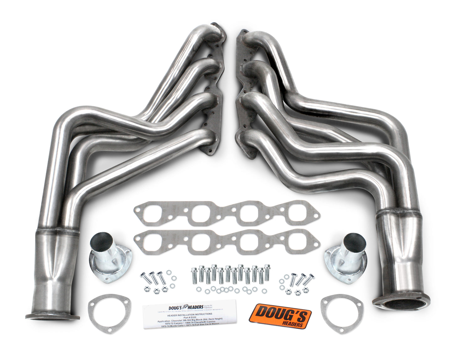 1967-74 GM A, F, G Body 396-502 Big Block Chevy 2" 304 Stainless Steel Long Tube Header with 3 1/2" Collector