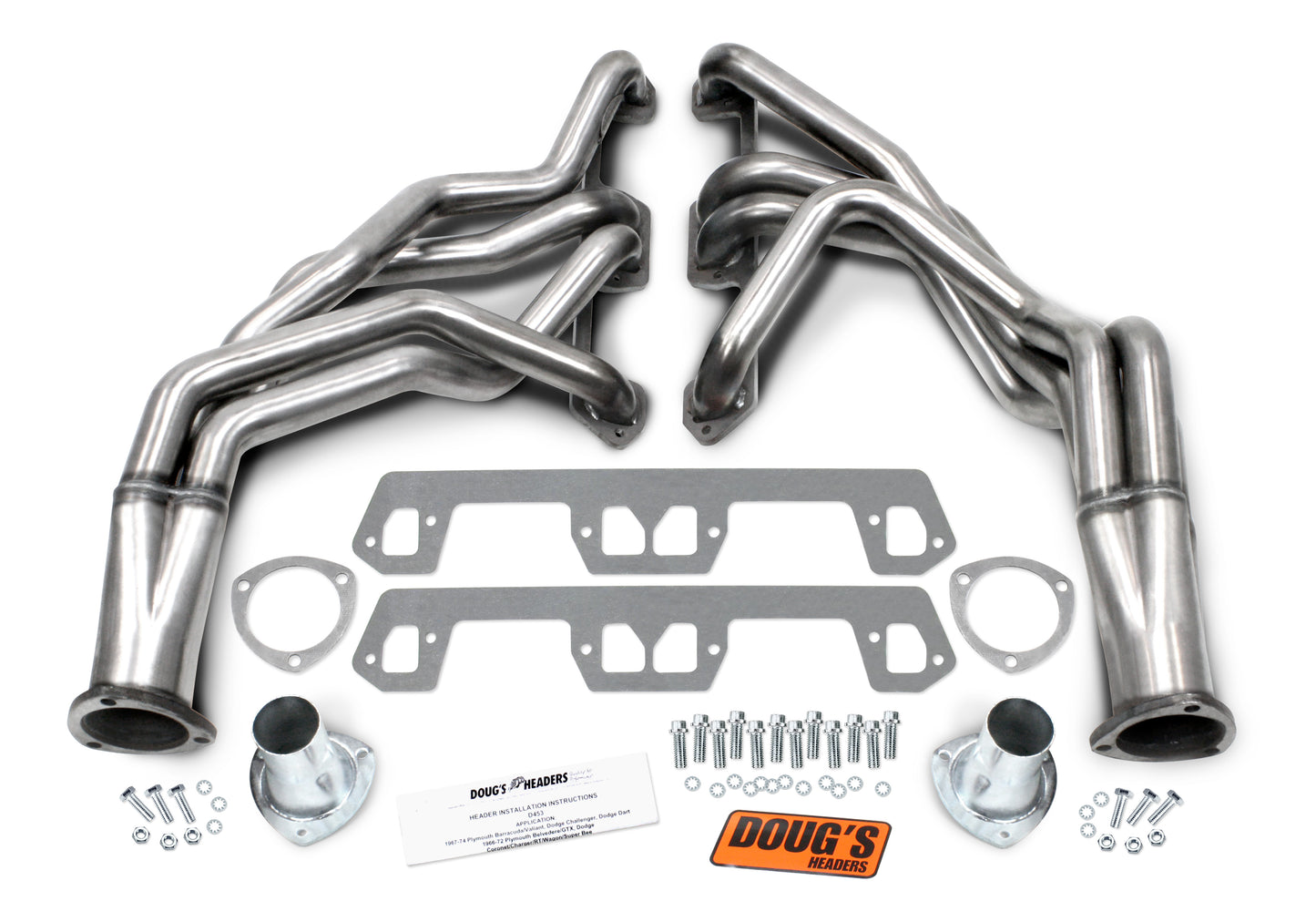 1968-74 Various Mopar 273-360 LA Motor 1 5/8" 304 Stainless Steel Long Tube Header 3" Collector
