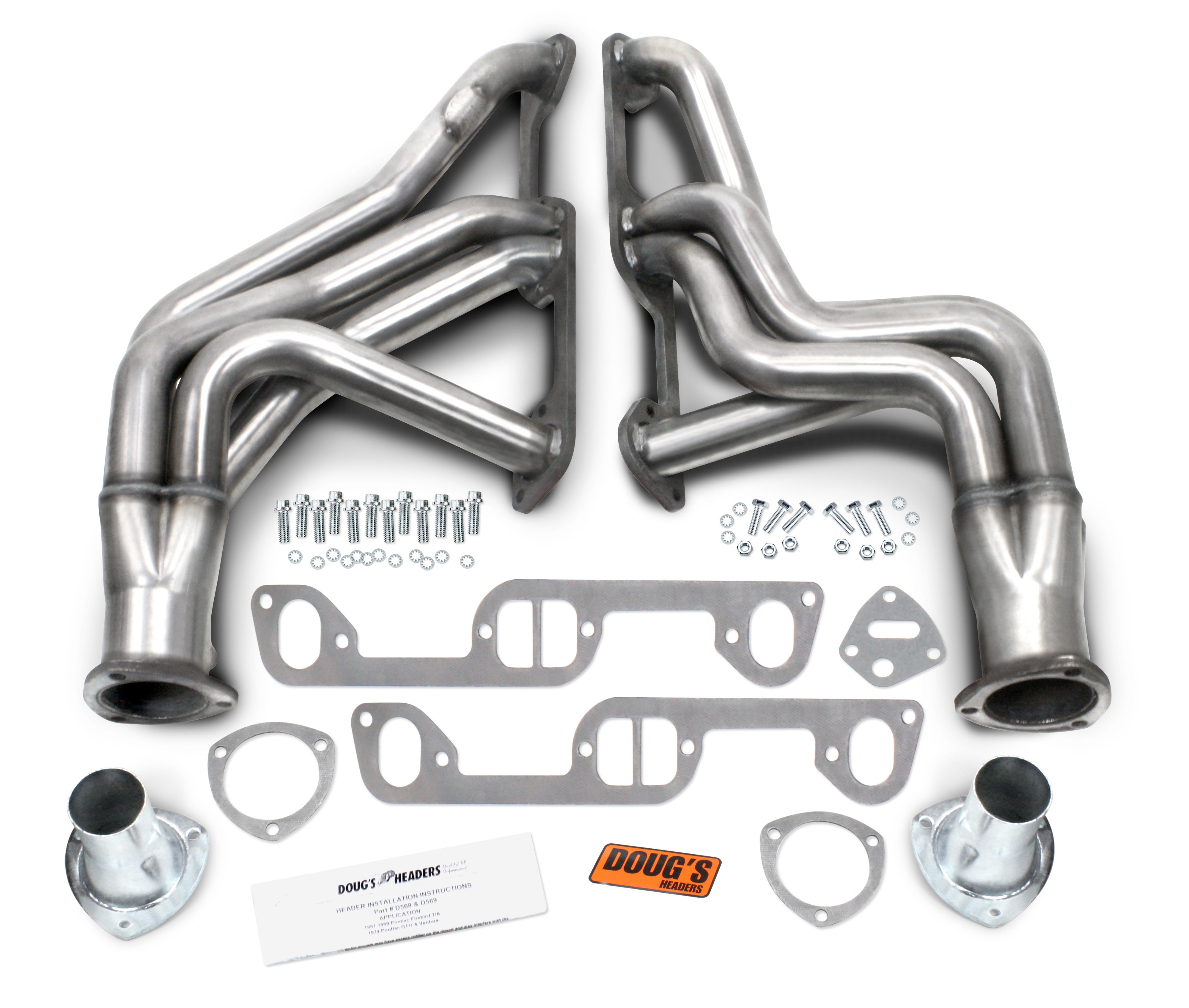 Doug's Headers D569-SS 304 Stainless Long Tube Header 67-69 Firebird  326-455 1 3/4