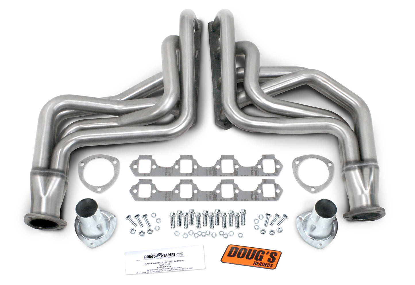 1948-77 Ford 260-351W SBF Mustang II Type Suspension 1 3/4" 304 Stainless Steel Long Tube Header with 3" Primary Collector