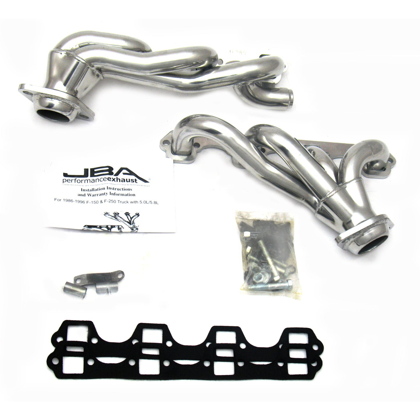 JBA Performance Exhaust 1628SJS 1 5/8" Header Shorty Stainless Steel 86-96 Ford Truck 5.8L Silver Ceramic