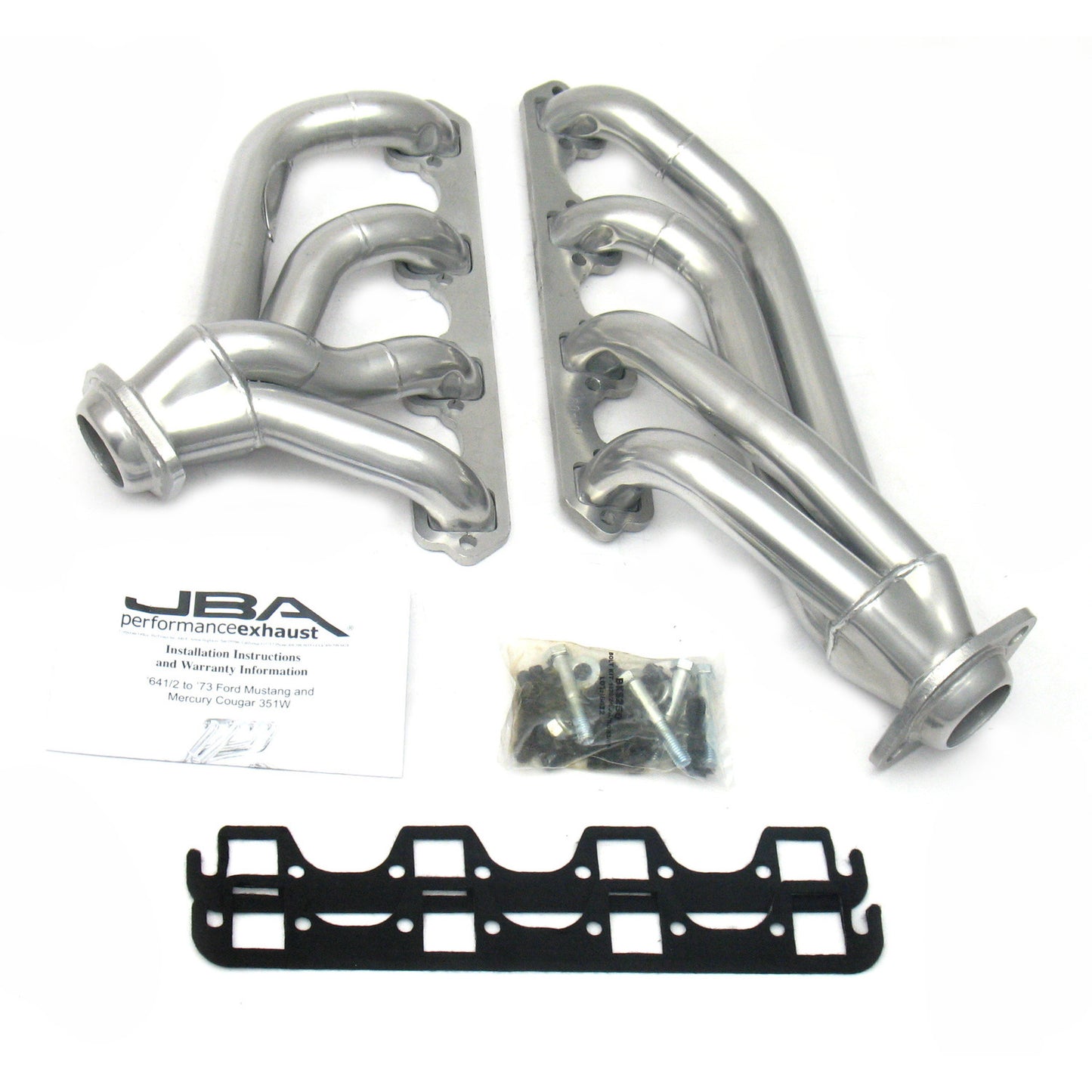 JBA Performance Exhaust 1653SJS 1 5/8" Header Shorty Stainless Steel 65-73 Mustang 351W Silver Ceramic