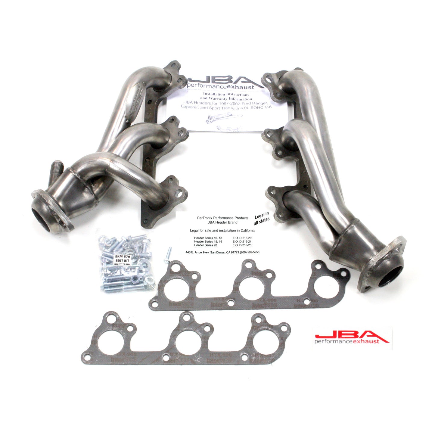 JBA Performance Exhaust 1674S-1 1 1/2" Header Shorty Stainless Steel 97-11 Ranger/Explorer 4.0L SOHC