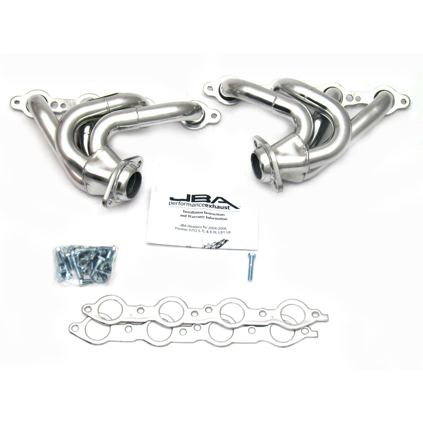 JBA Performance Exhaust 1809SJS 1 5/8" Header Shorty Stainless Steel 04-06 Pontiac GTO 5.7/6.0L Silver Ceramic