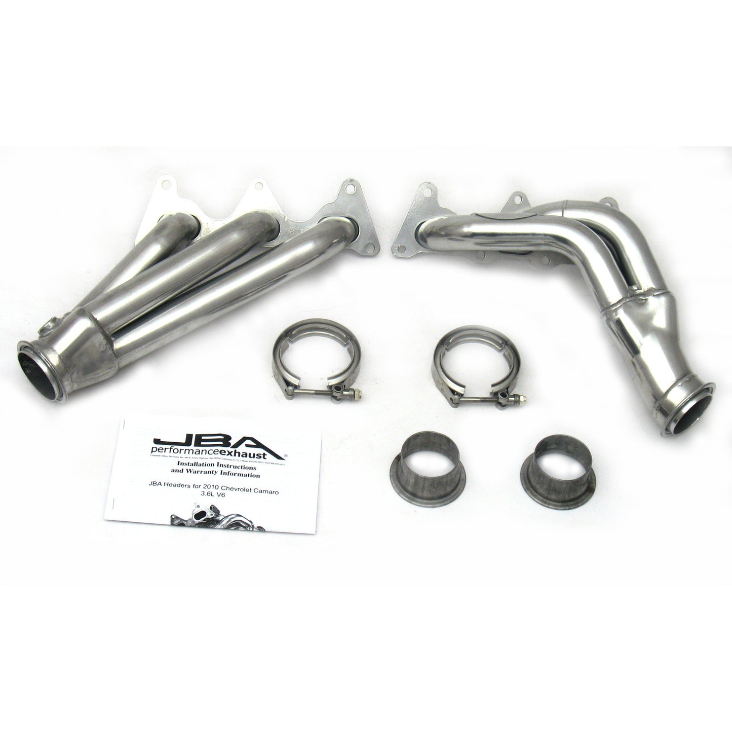 JBA Performance Exhaust 1816SJS 1 5/8" Header Shorty Stainless Steel 2010-11 Camaro V6 Silver Ceramic