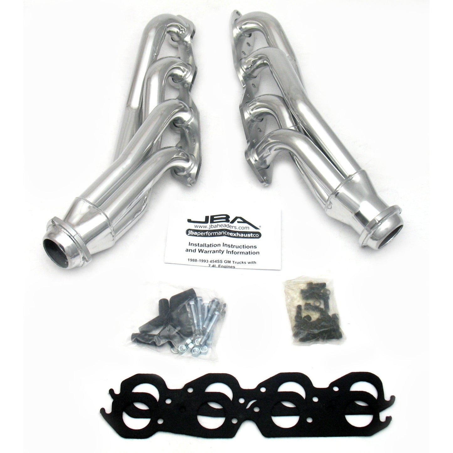 JBA Performance Exhaust 1822S-3JS 1 3/4" Header Shorty Stainless Steel 88-93 GM 454 SS Truck 2 Wheel Drive Silver Ceramic