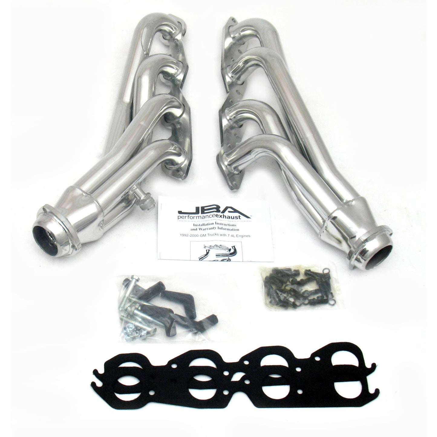 JBA Performance Exhaust 1822SJS 1 3/4" Header Shorty Stainless Steel 96-00 GM Truck 7.4L Silver Ceramic