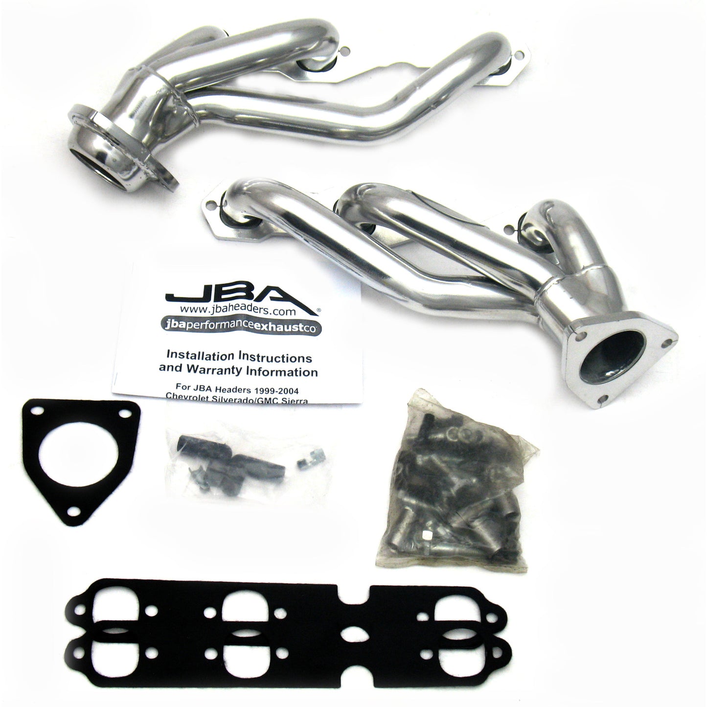 JBA Performance Exhaust 1842S-9JS 1 1/2" Header Shorty Stainless Steel 03-12 GM Truck 4.3L V-6 Silver Ceramic
