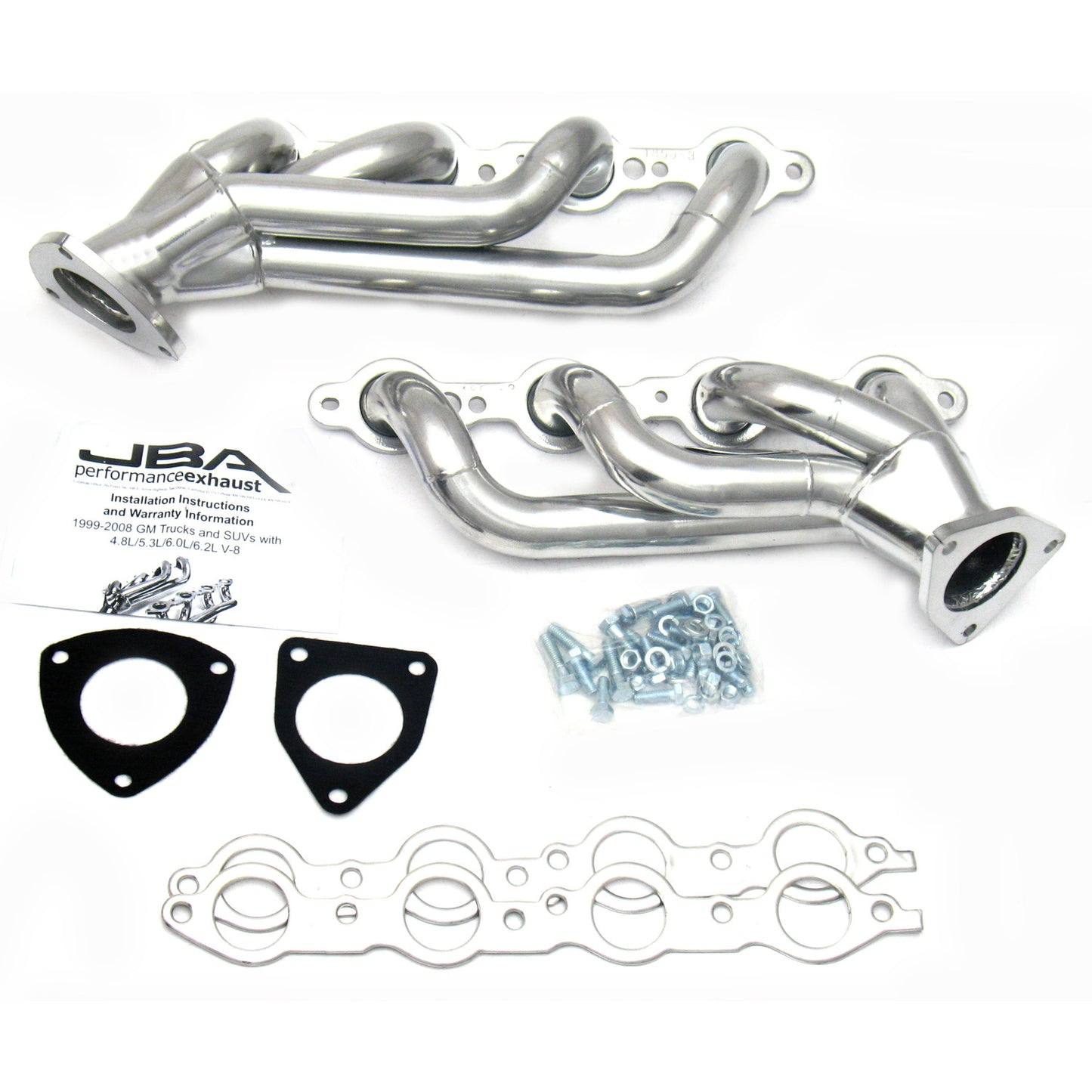 JBA Performance Exhaust 1850S-3JS 1 5/8" Header Shorty Stainless Steel 03-06 GM Truck/Hummer 6.0L Silver Ceramic