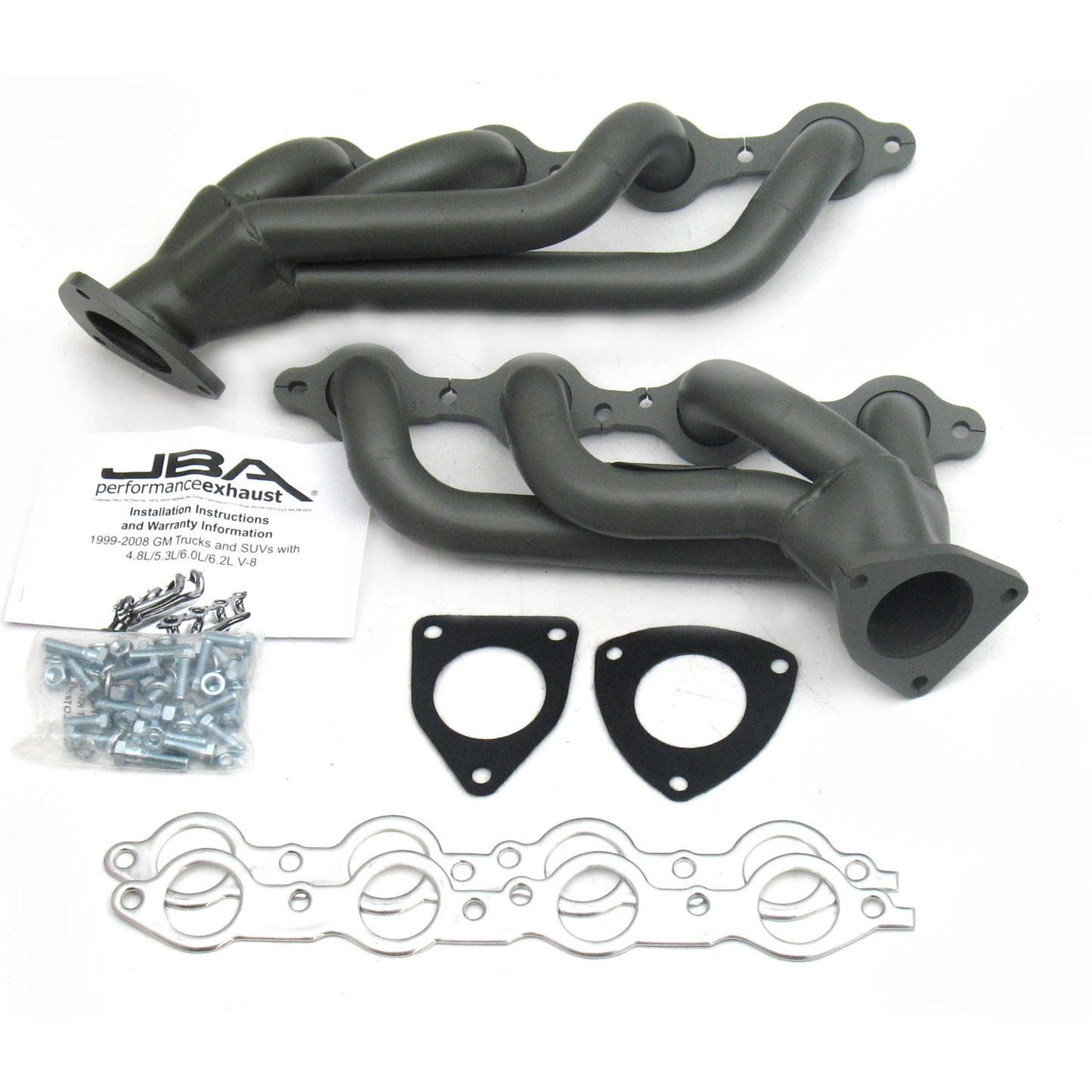 JBA Performance Exhaust 1850S-3JT 1 5/8" Header Shorty Stainless Steel 03-06 GM Truck/Hummer 6.0L Titanium Ceramic