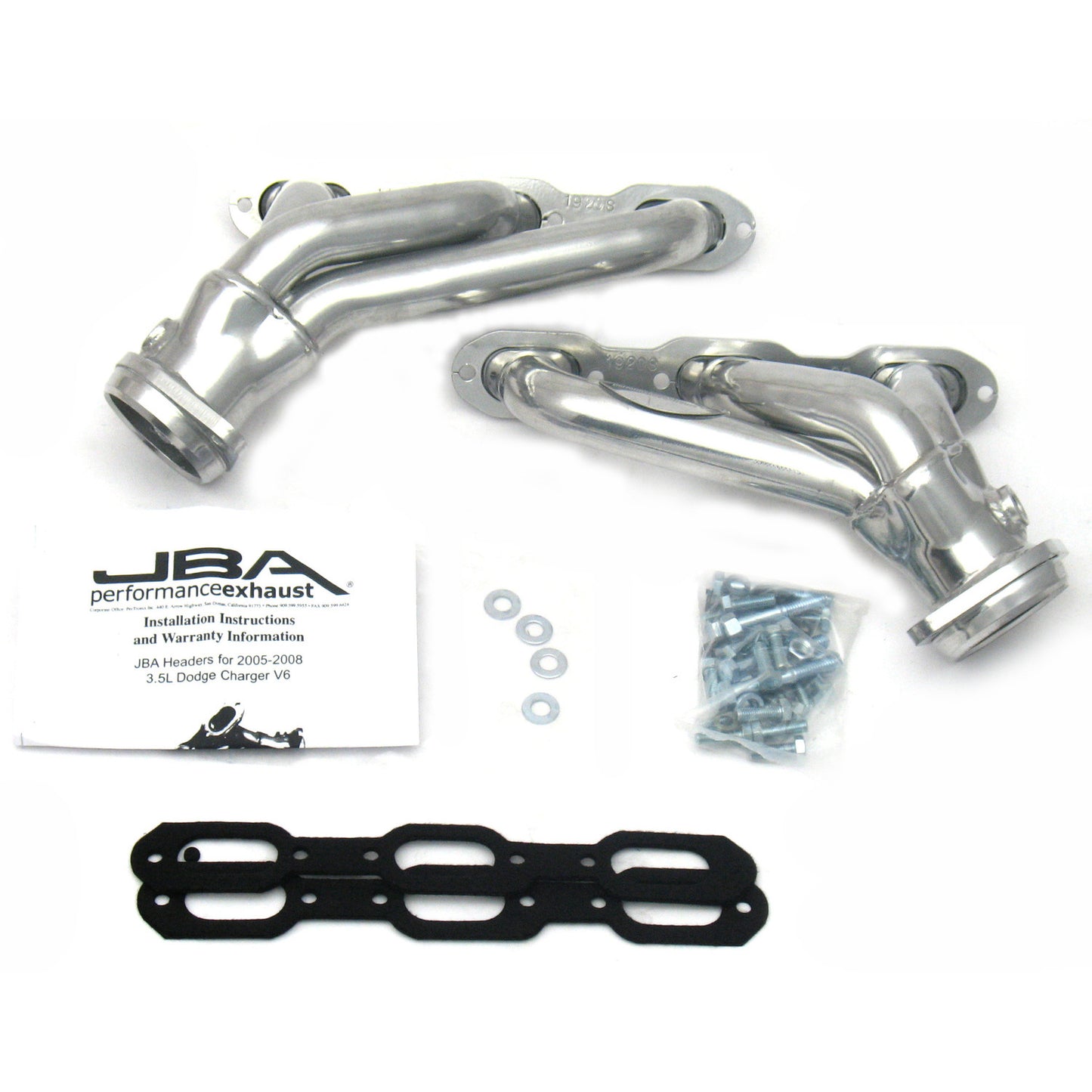 JBA Performance Exhaust 1920SJS 1 1/2" Header Shorty Stainless Steel 05-10 Dodge Magnum/Charger/300/Challenger 3.5L Silver Ceramic