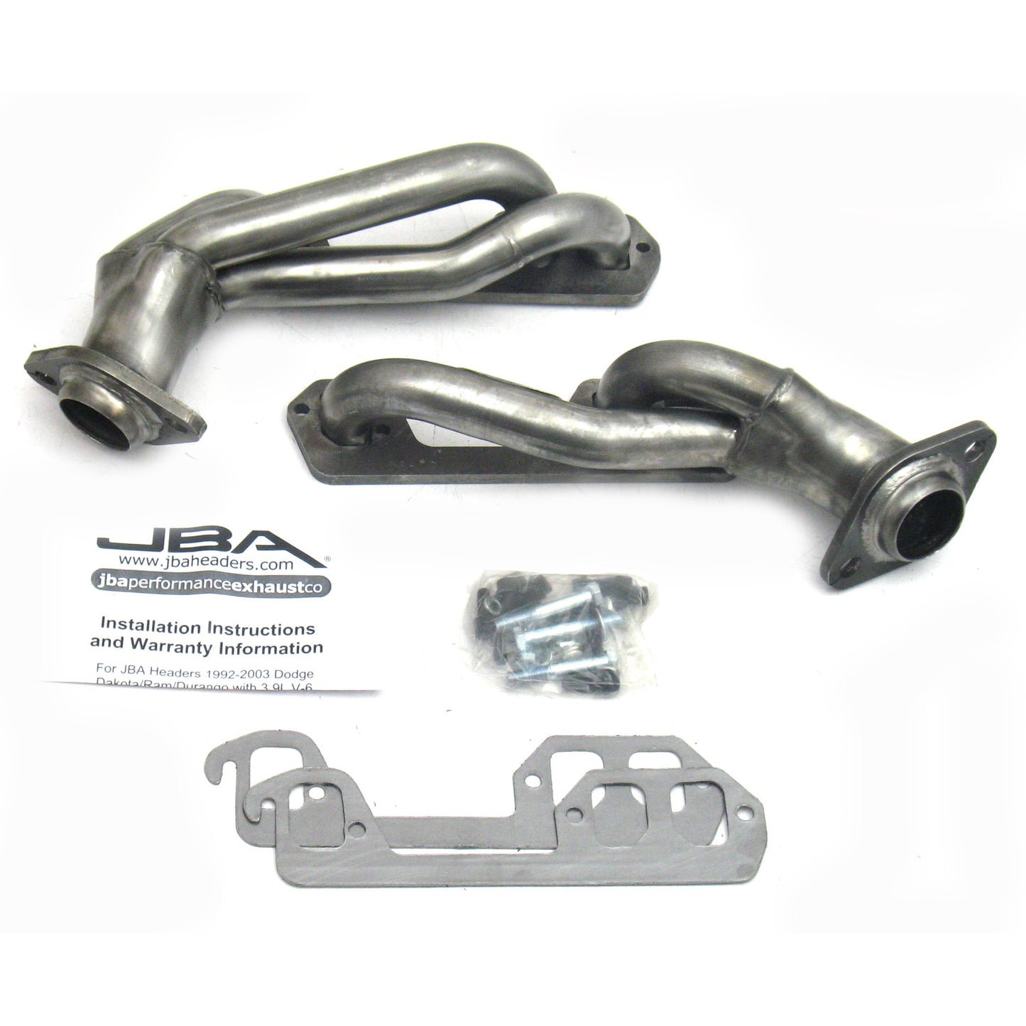 JBA Performance Exhaust 1939S 1 1/2" Header Shorty Stainless Steel 96-02 Dodge Ram/Dakota 3.9L