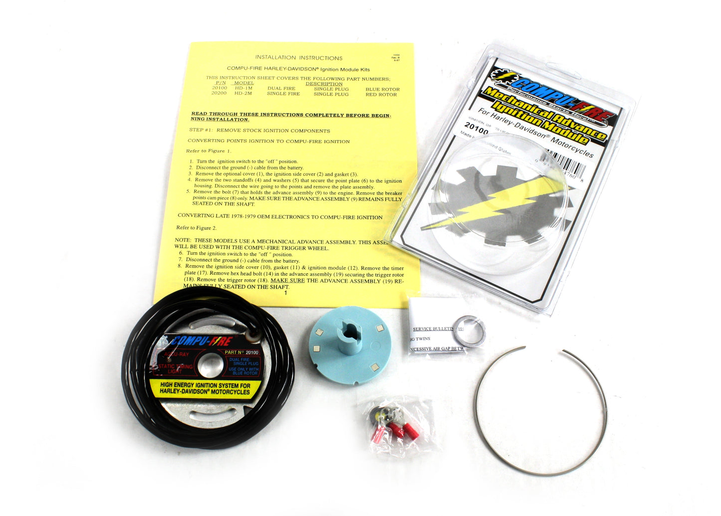 Compu-Fire 20100 - Dual Fire Mechanical Advance Ignition Module (Replaces Points) for 70 and Up Big Twin & Sportster® Harley® Models