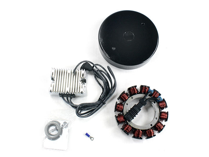 Spyke 425210 - 32 Amp. Chrome Charging Kit with Voltage Regulator for 70-99 Big Twin Harley® Models (Except Twin Cam)