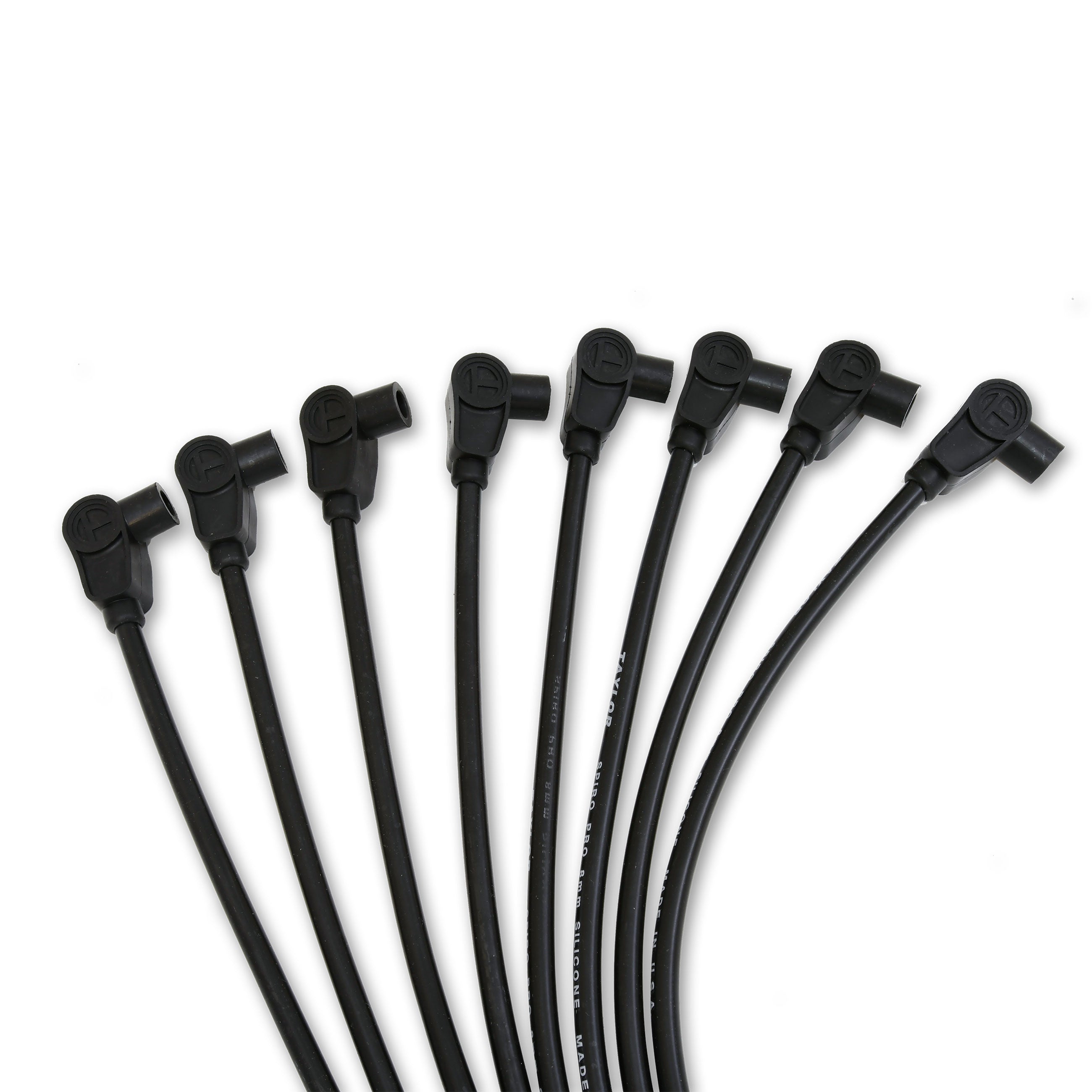 8 Straight 180 Spark Plug Wire Boots & Terminals Kit - Taylor Cable USA 7/8mm Gray