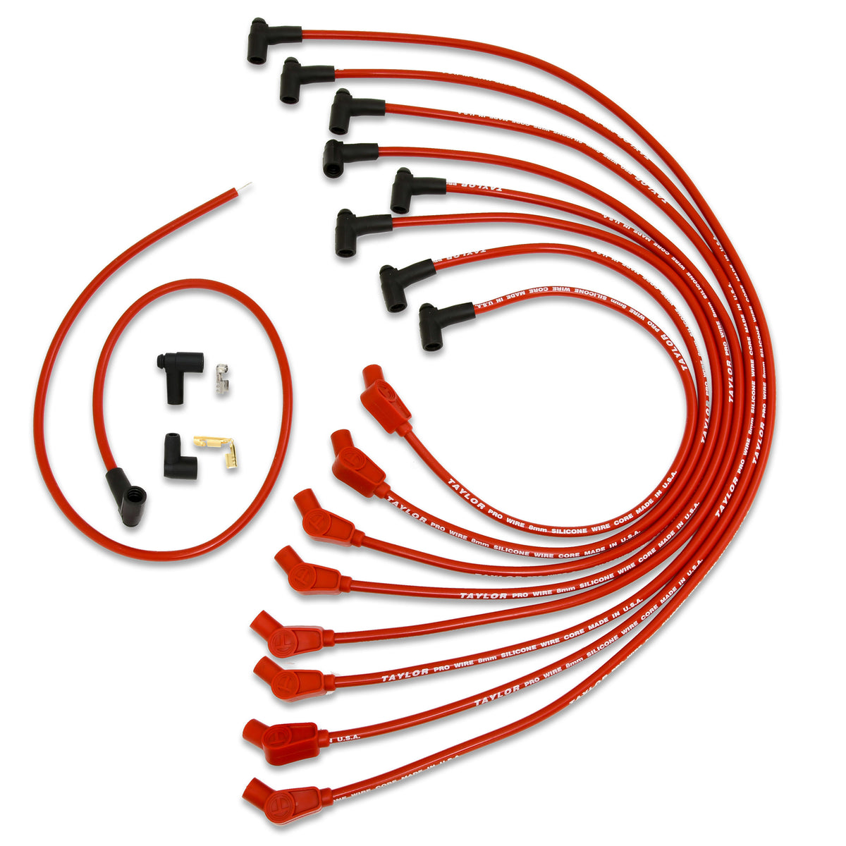 Taylor Cable 79218 10.4mm 409 Spiro Pro Race Fit Spark Plug Wires 135° Red