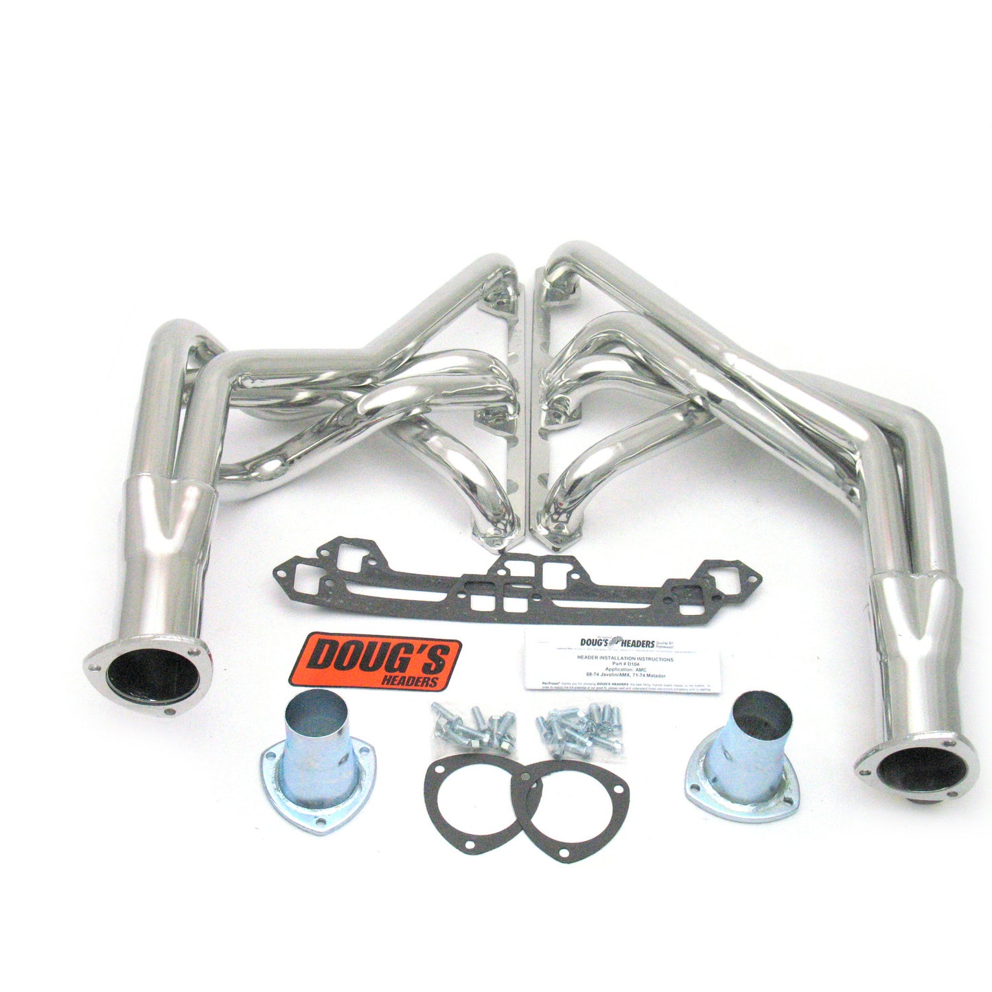 Doug's Headers D104 1 7/8" 4-Tube Full Length Header AMC Javelin 68-74 Metallic Ceramic Coating