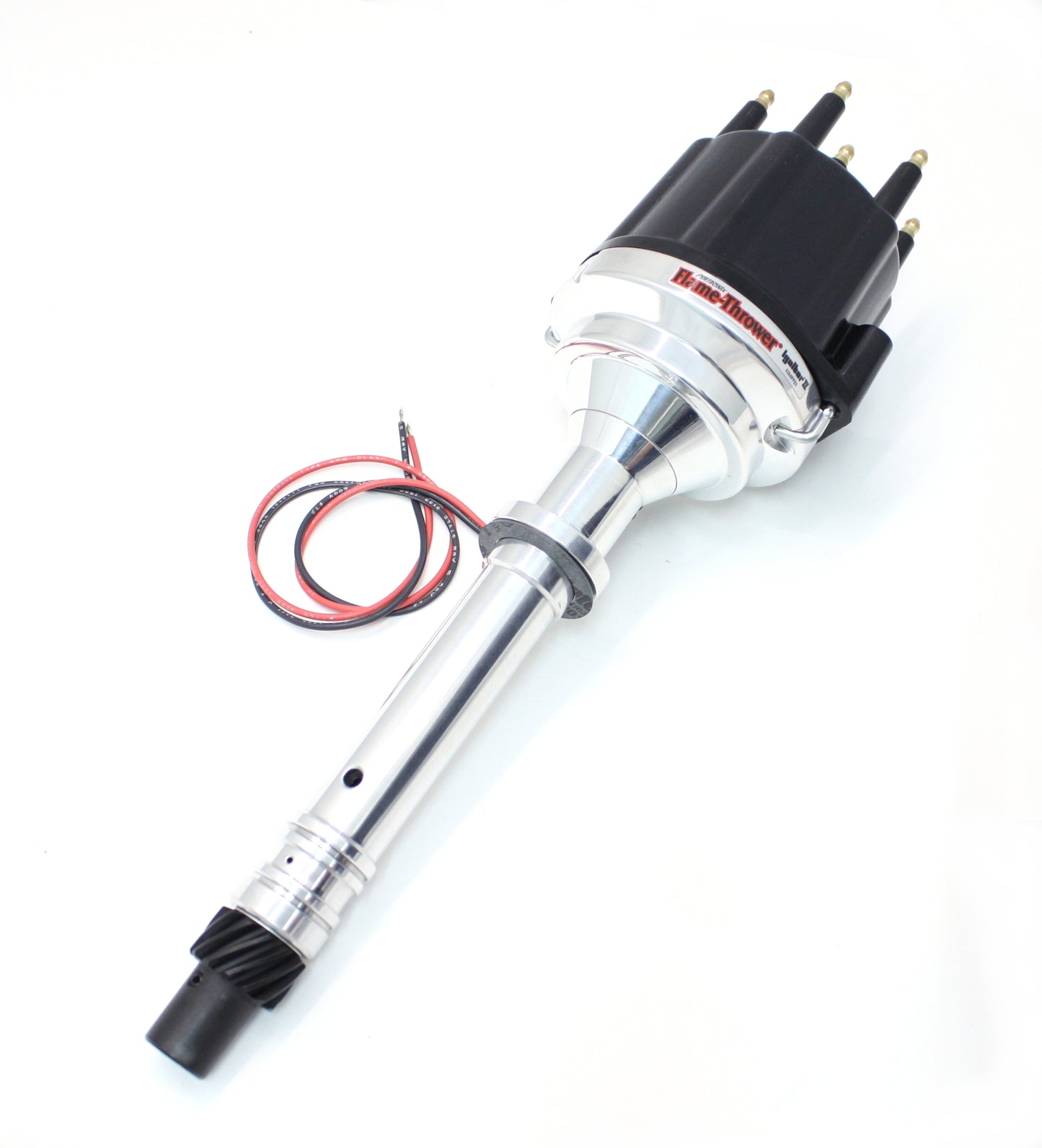 PerTronix D207810 Flame-Thrower Electronic Distributor Billet Marine Chevrolet 90 deg v6 Plug and Play with Ignitor II Black Cap Male