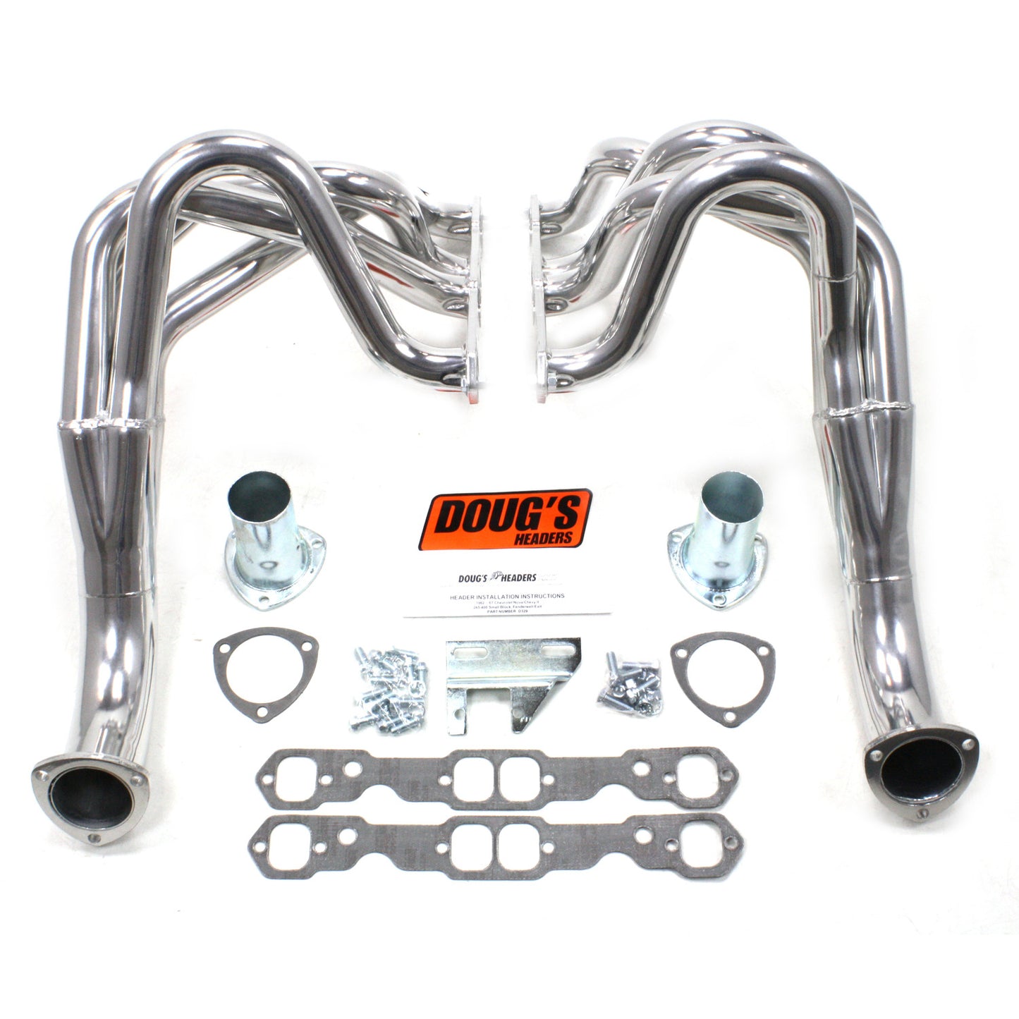 Doug's Headers D329 1 3/4" 4-Tube Full Length Header Chevy II Small Block Chevrolet 62-67 Metallic Ceramic Coating