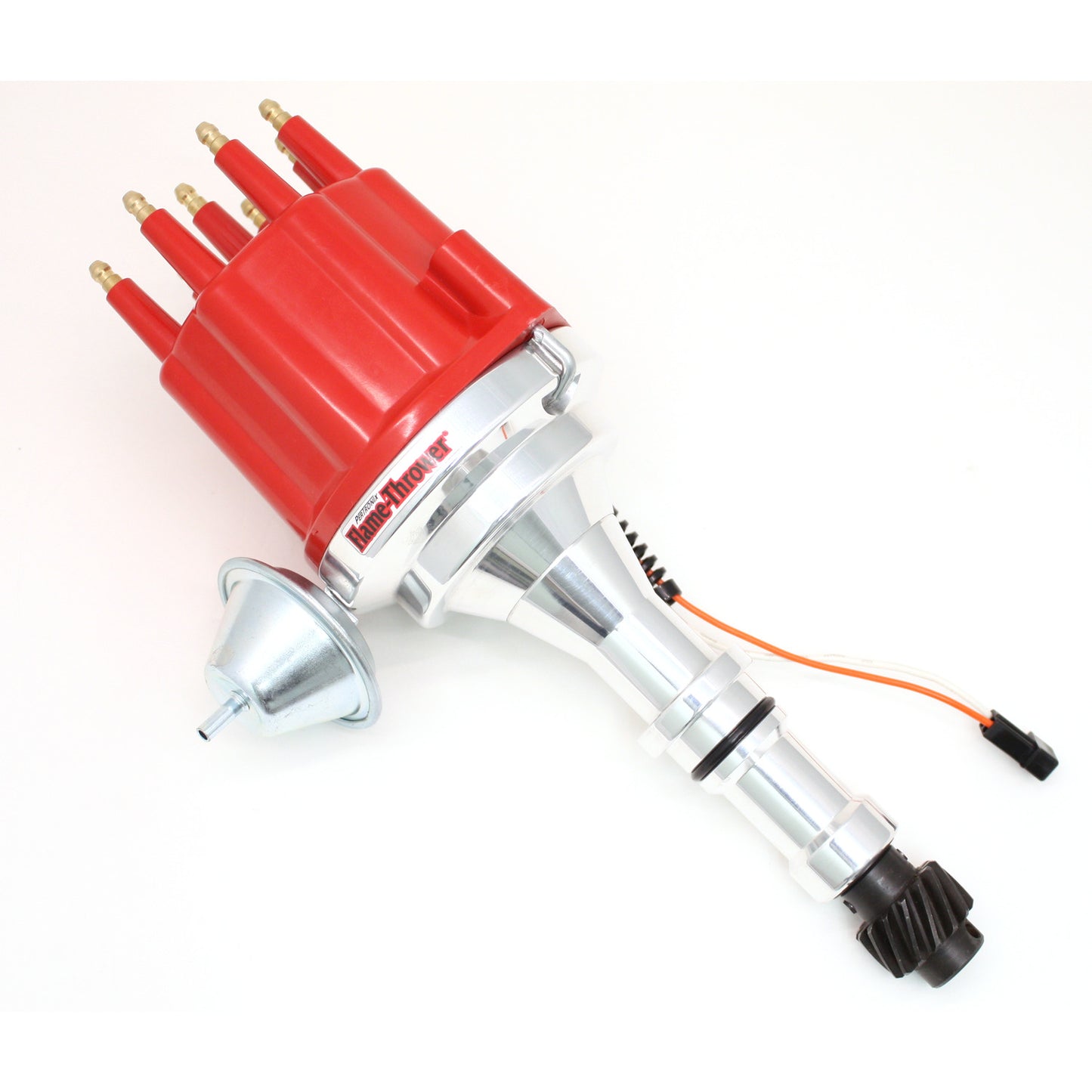 PerTronix D351711 Flame-Thrower Electronic Distributor Billet Magnetic Trigger Buick 215-350 Red Male Cap Vacuum Advance