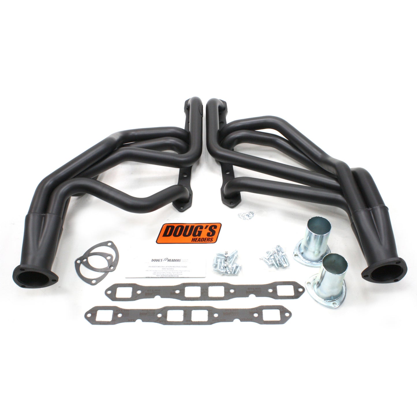 Doug's Headers D451-B 1 3/4" 4-Tube Full Length Header Mopar B Body Big Block Mopar 62-72 Hi-Temp Black Coating