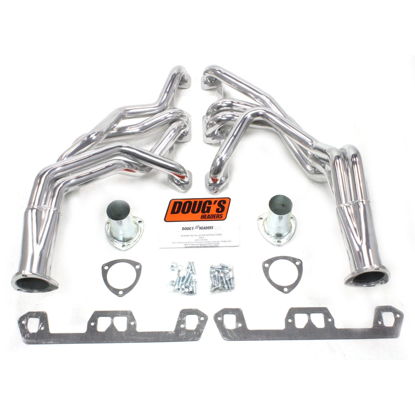 Doug's Headers D453 1 5/8" 4-Tube Full Length Header Mopar A Body Small Block Mopar 67-72 Metallic Ceramic Coating
