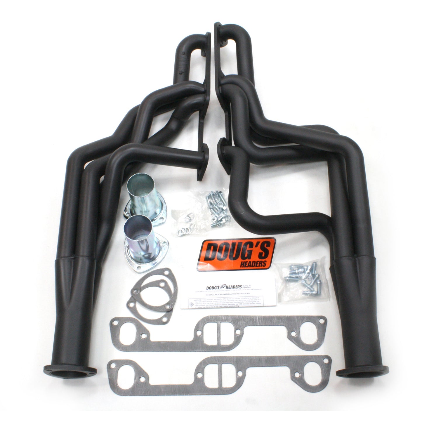 Doug's Headers D521-B 1 3/4" 4-Tube Full Length Header Pontiac Catalina 326-455 65-68 Hi-Temp Black Coating