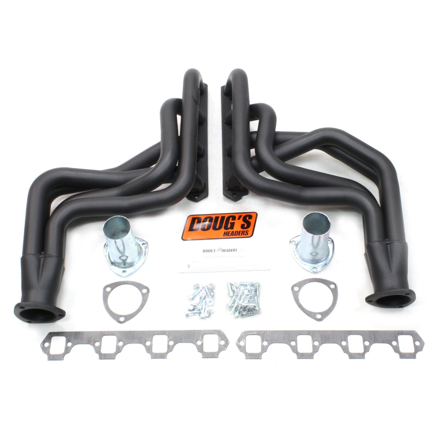 Doug's Headers D623-B 1 3/4" 4-Tube Full Length Header Ford Mustang 64-73 Cougar 67-68 Fairlane 66-67 Falcon 60-65 Comet 62-65 Ranchero 60-67 260-351W with TCI or similar Mustang II Steering Swap Hi-Temp Black Coating