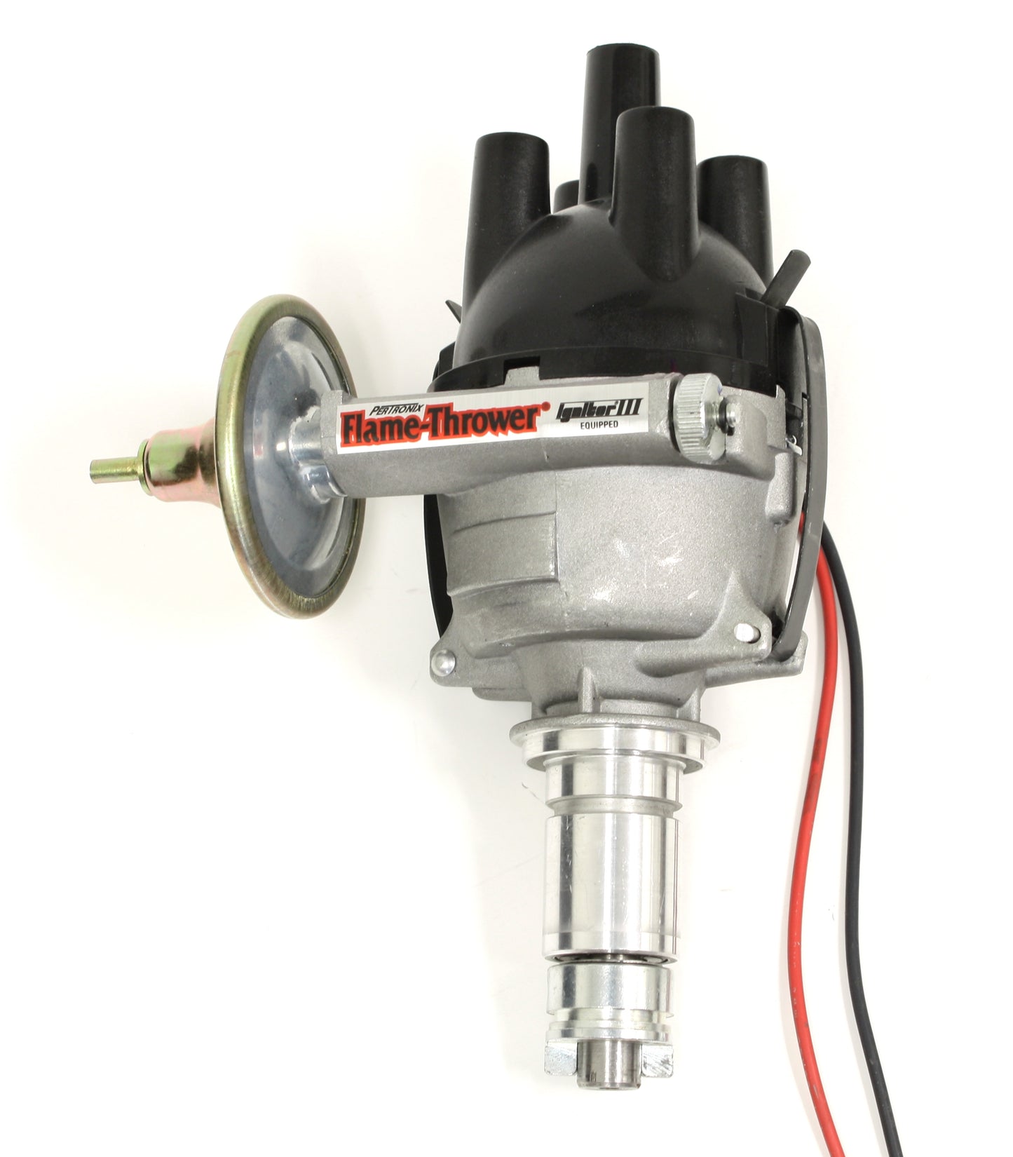 PerTronix D7173429 Flame-Thrower Electronic Distributor Side Exit Cast British 23D Plug and Play with Ignitor III