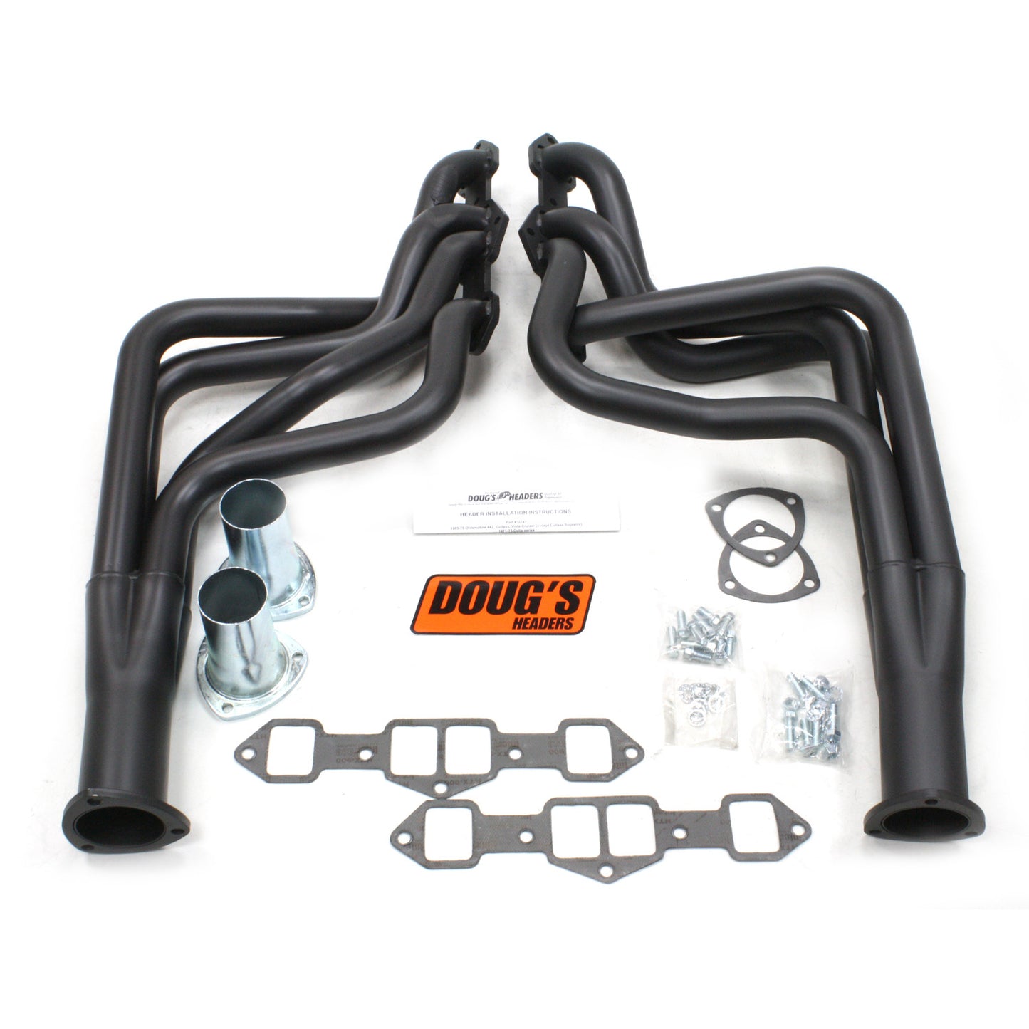 Doug's Headers D741-B 1 3/4" 4-Tube Full Length Header Olsmobile Cutlass 455 65-75 Hi-Temp Black Coating