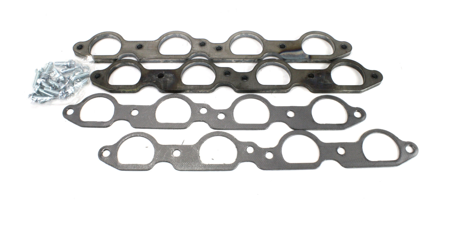 Patriot Exhaust H7807 Chevrolet LS7 1 7/8" D Port Shape Header Flanges with Gaskets and Header bolts 3/8" Thick