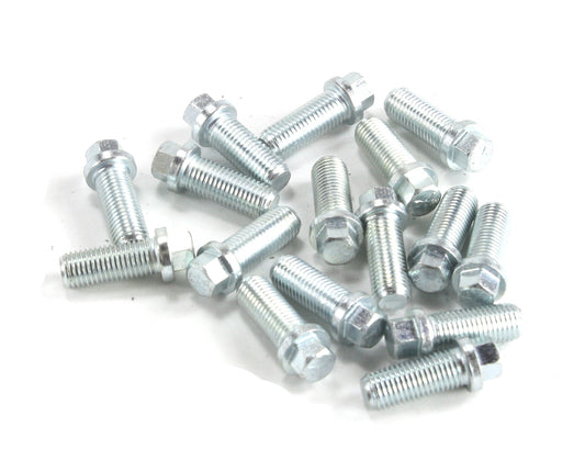 Patriot Exhaust H7981 10MM- 1.25 x 25MM Zinc plated header bolts 3/8" flanged head (pack of 16)