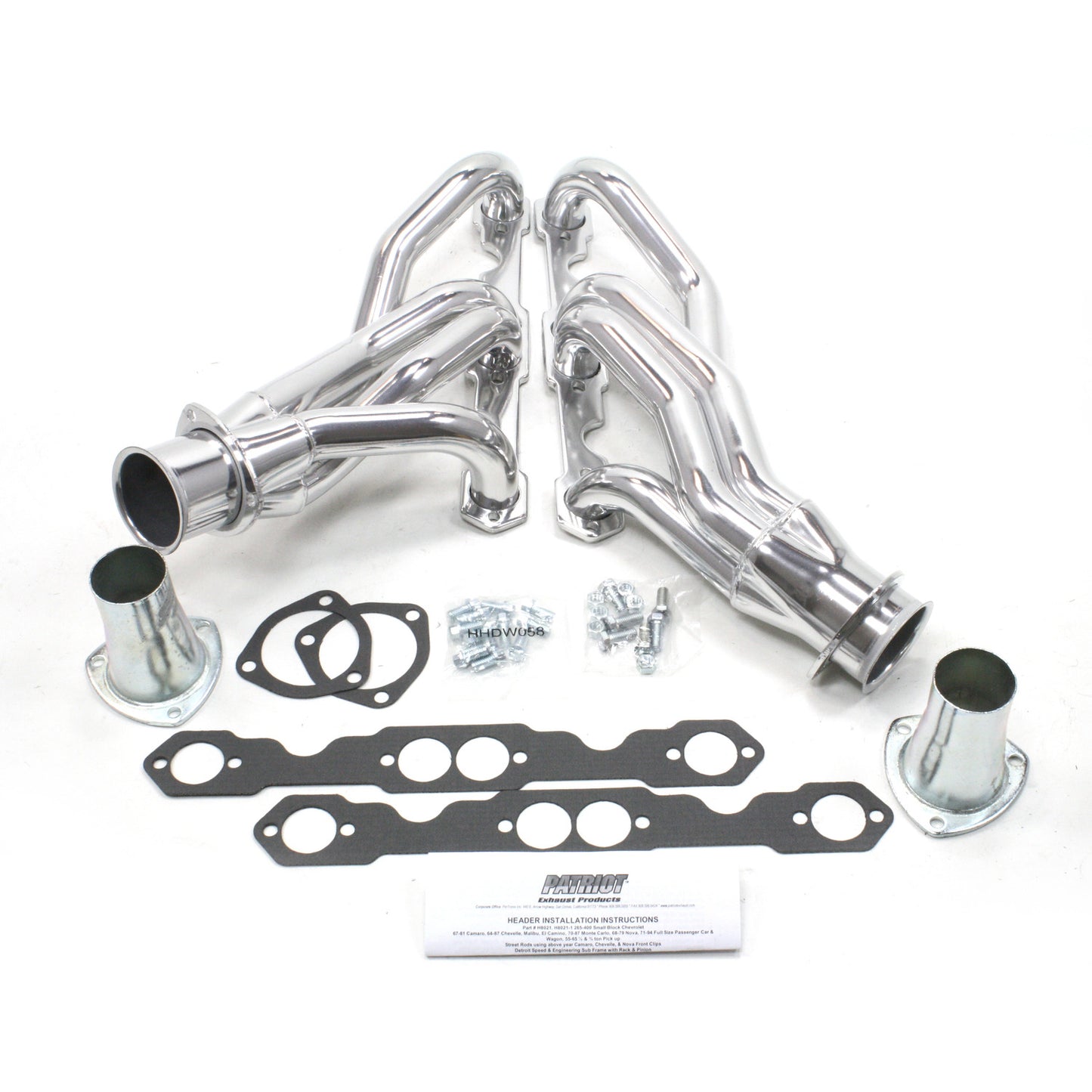 Patriot Exhaust H8021-1 1 5/8" 4-Tube Clippster Header Silver Ceramic