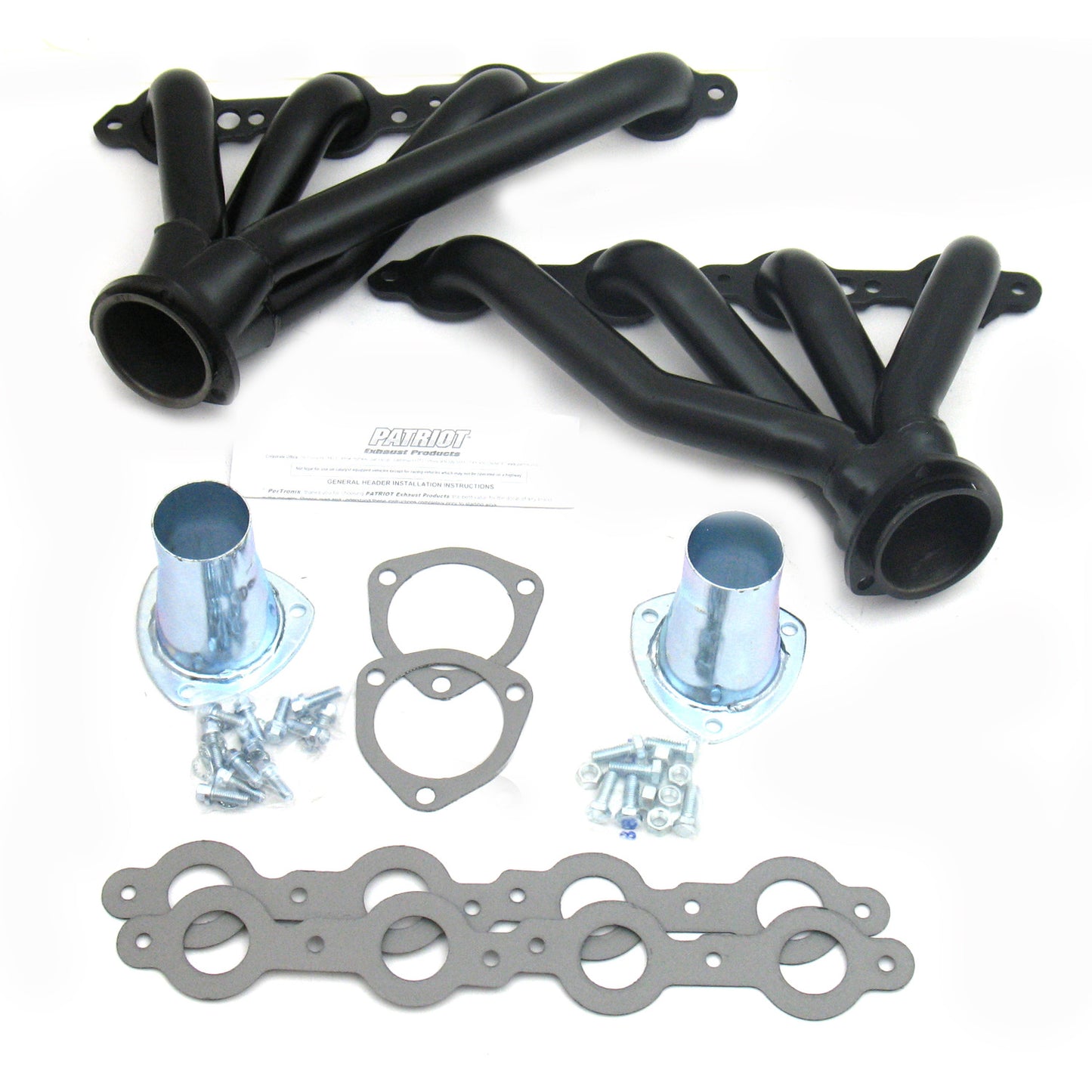 Patriot Exhaust H8076 1 5/8" Shorty Header Chevrolet Camaro LS1/LS6 Swap 67-69 Hi-Temp Black Coating