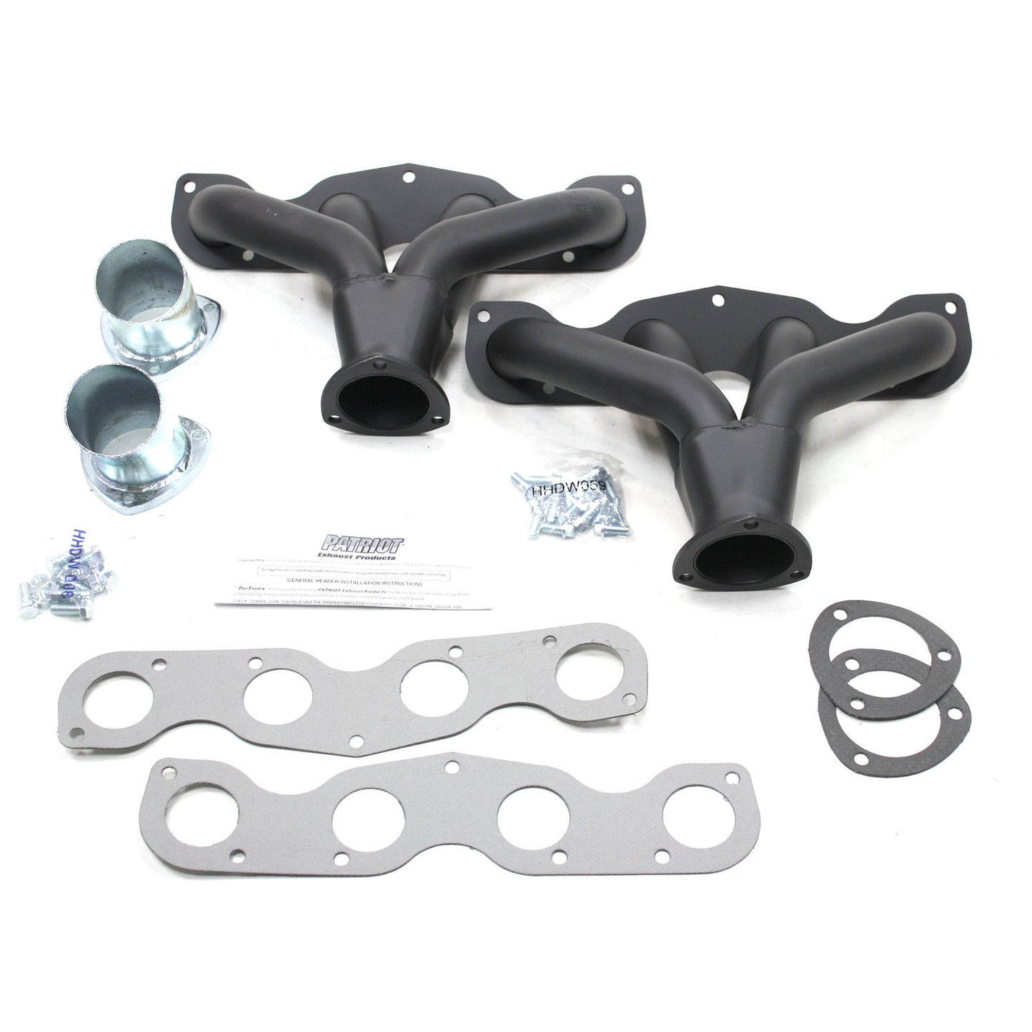 Patriot Exhaust H8204-B 2" Tight Tuck Header Street Rod Universal 331-392 Hemi Hi-Temp Black Coating