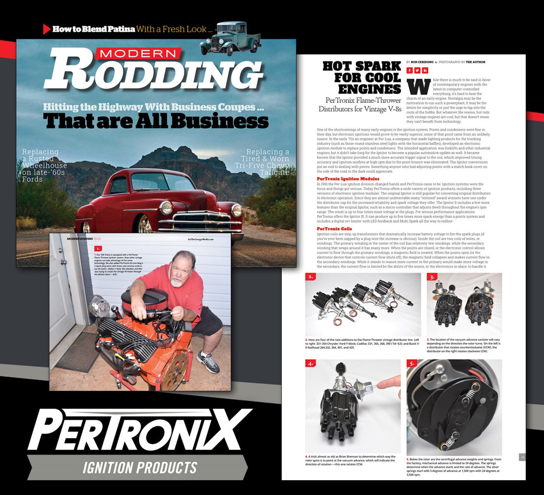Modern Rodding Magazine cover with Pertronix Billet Distributor Article