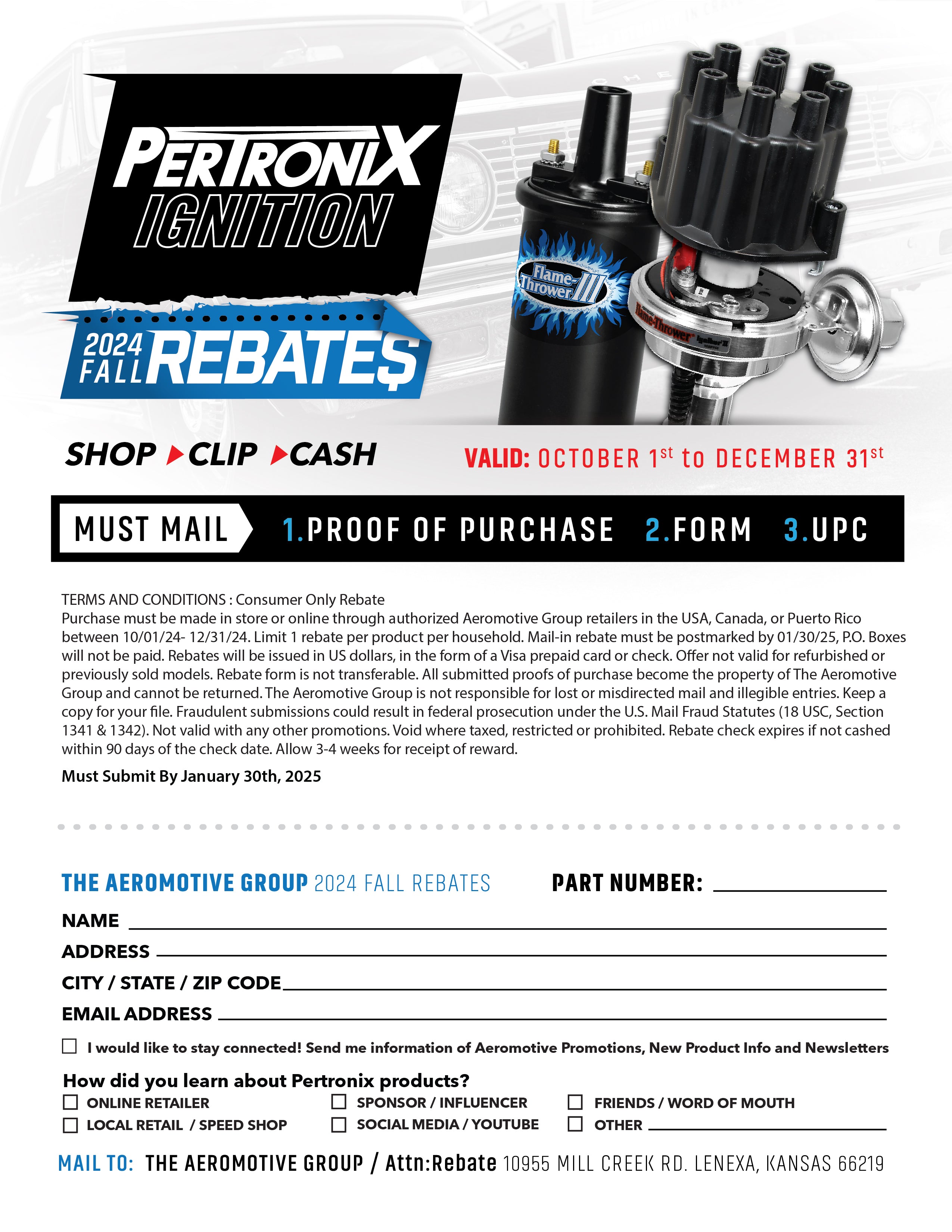 PerTronix Ignition Mail-In Rebate Form