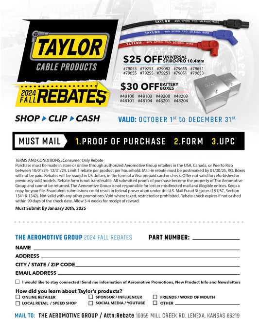 Taylor Cable Mail-In Rebate Form