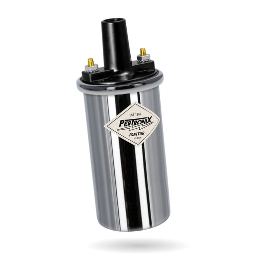 PerTronix 40001 Ignitor Oil Filled 40,000 Volt Ignition Coil with 1.5 Ohms Resistance in Chrome