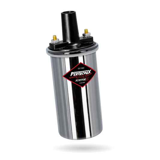 PerTronix 44001 Ignitor III Oil Filled 45,000 Volt Ignition Coil with 0.32 Ohms Resistance in Chrome