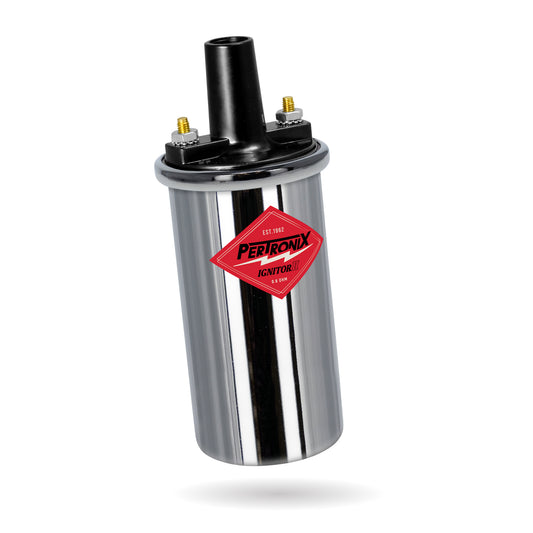 PerTronix 45001 Ignitor II Oil Filled 45,000 Volt Ignition Coil with 0.6 Ohms Resistance in Chrome