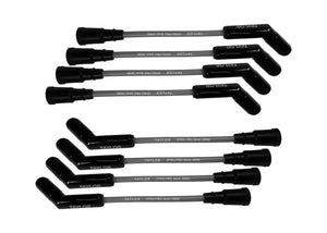 Taylor Cable Spiro-Pro 8mm Gray Spark Plug Wires with Black Ceramic Boots and Heat Protecting Sleeving for Ford 7.3L Godzilla Engines