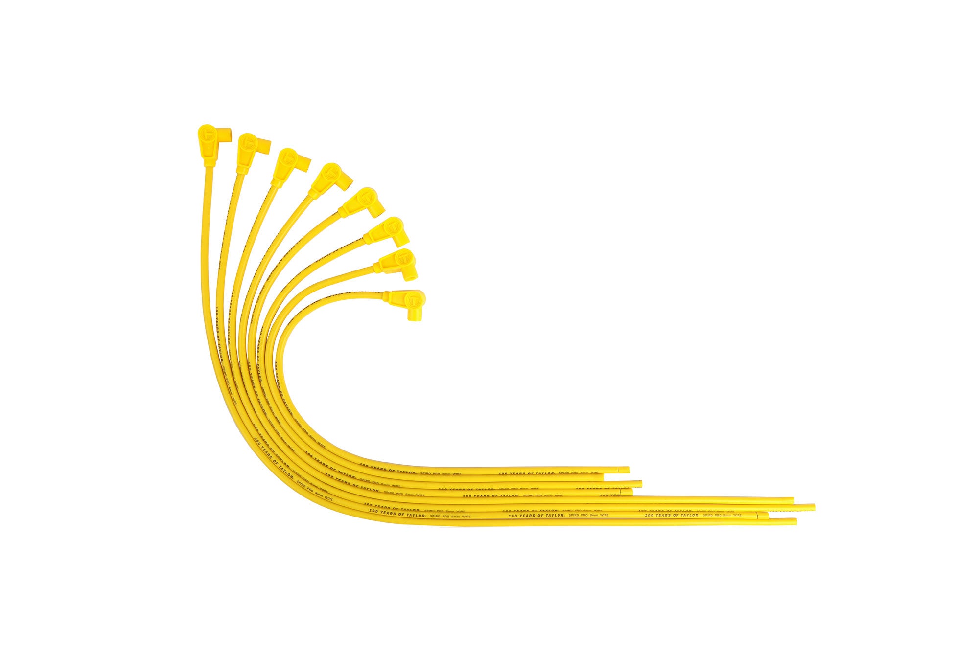 Taylor Cable 73451-YR100 8mm Spiro-Pro univ 8 cyl 90 Yellow/Black 100 Years