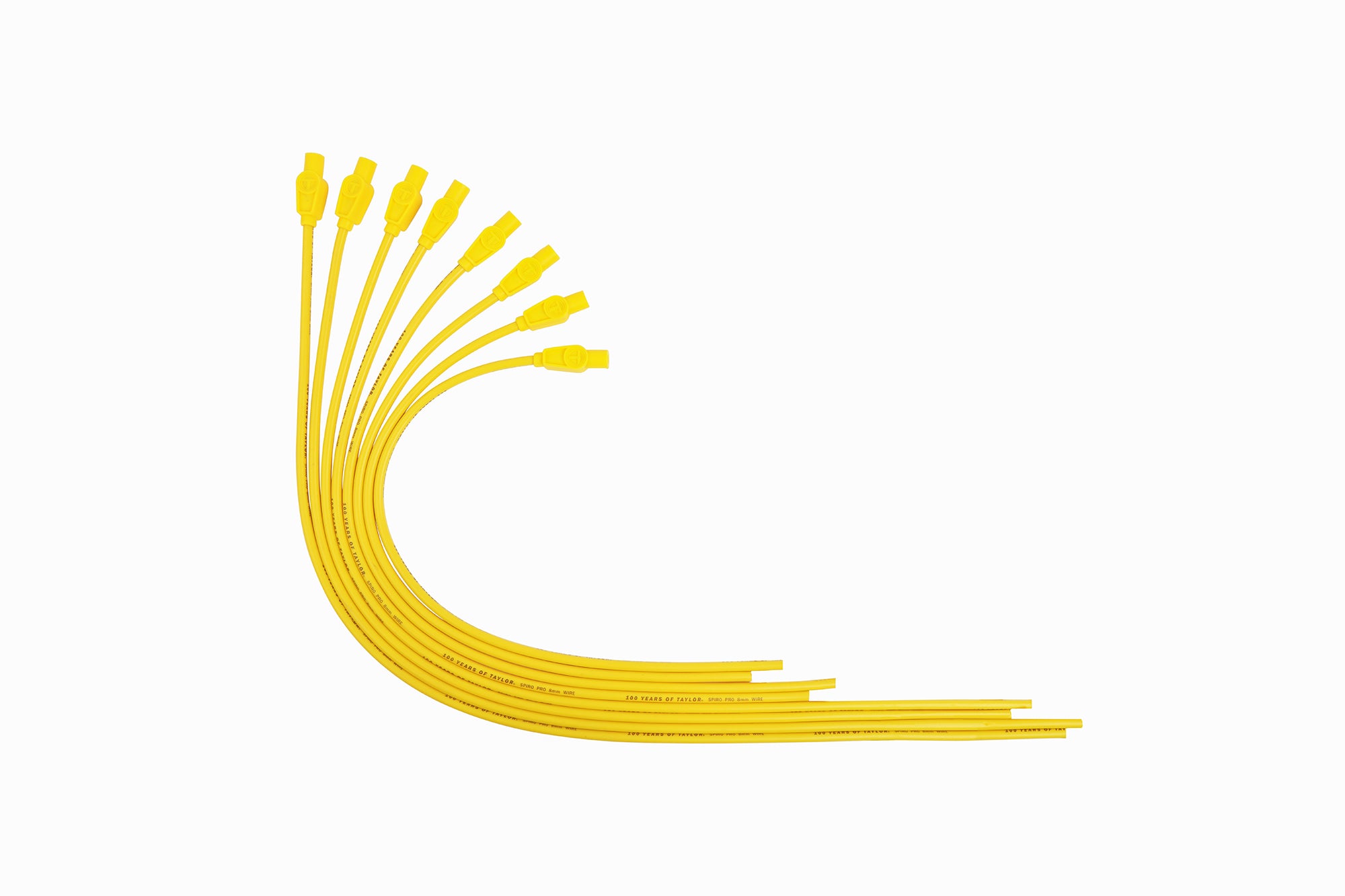 Taylor Cable 73455-YR100 8mm Spiro-Pro univ 8 cyl 180 Yellow/Black 100 Years
