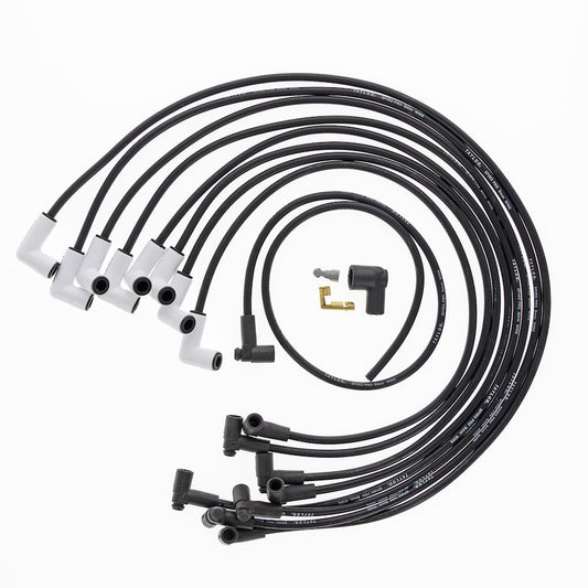 Chevy Big Block Race Fit 8mm Spiro-Pro White Ceramic Boots Spark Plug Wire Set with Under Headers HEI Fitment
